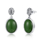 Het in het groot Ovale Groene Zilver van Emerald Stone Earrings 2.00g voor de Vrouwen van Meisjesdames