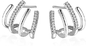 De klauw vormde 925 Zilveren Oorringen van CZ, Rhodium Geplateerd Sterling Silver Stud Earrings